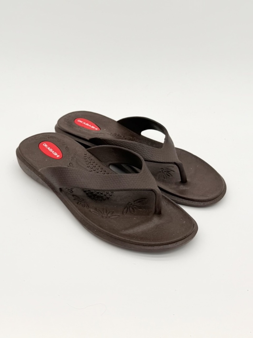 Okabashi Maui Womens Flip Flops Sandals Size ML 8 9 Brown Arch Support Comfort
